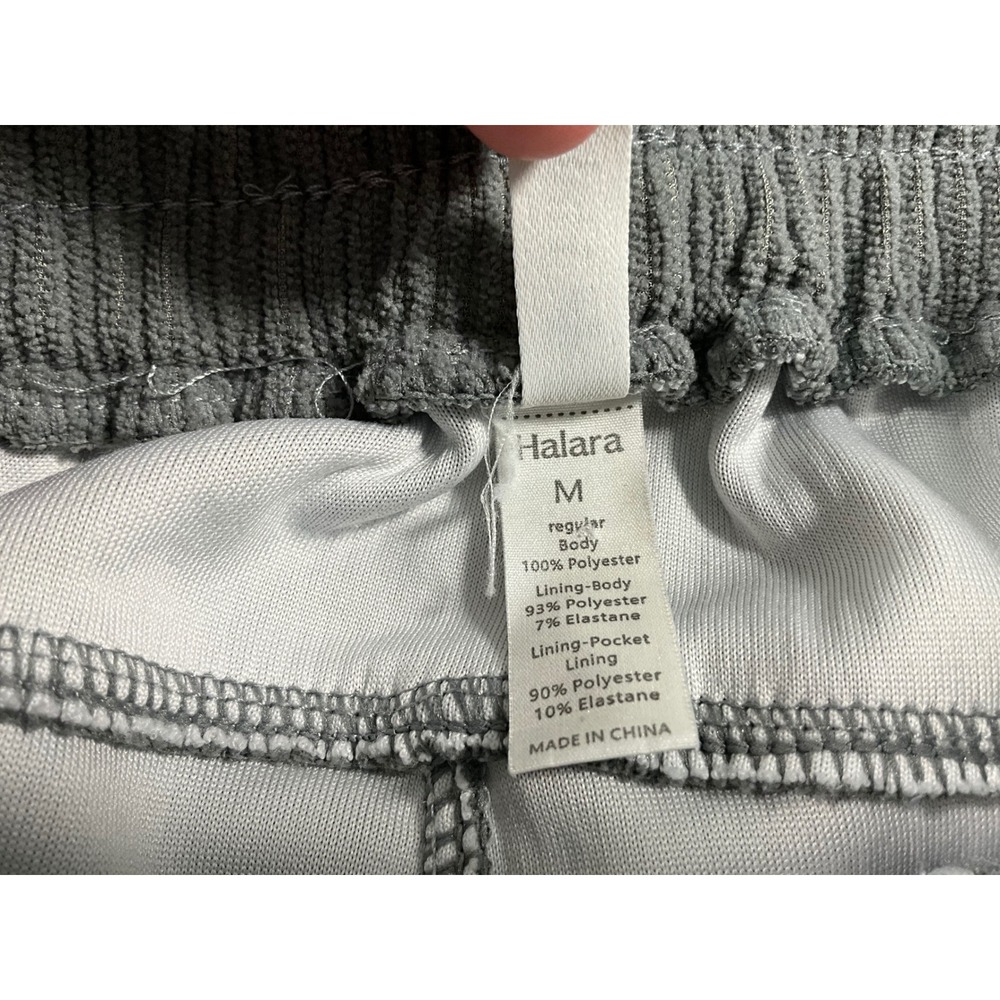 Halara High Waisted Straight Leg Mop Corduroy Pants Size Medium Reg Gray Pockets - Picture 7 of 16